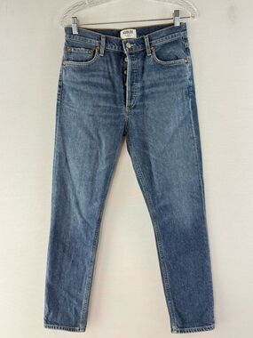 AGOLDE Premium Nico Blue Medium Wash High-Rise Slim Fit Jeans